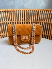 Bolsa Chanel classic Flap mini veludo
