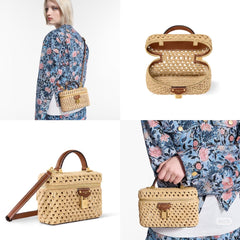 Bolsa Lv Vanity chain ráfia