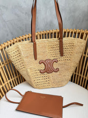 Bolsa Celine Panier Hobo em Ráfia