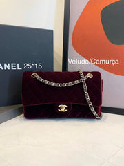 Bolsa Chanel Classic Flap 2.55 camurça/suede