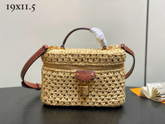 Bolsa Lv Vanity chain ráfia