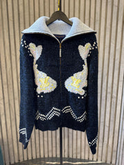 Zipped Knitted Blouson