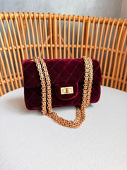 Bolsa Chanel classic Flap mini veludo