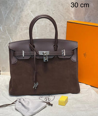 Bolsa  Hermes Birkin 30 cm camurça