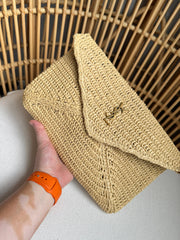 Bolsa Clutch ráfia YSL